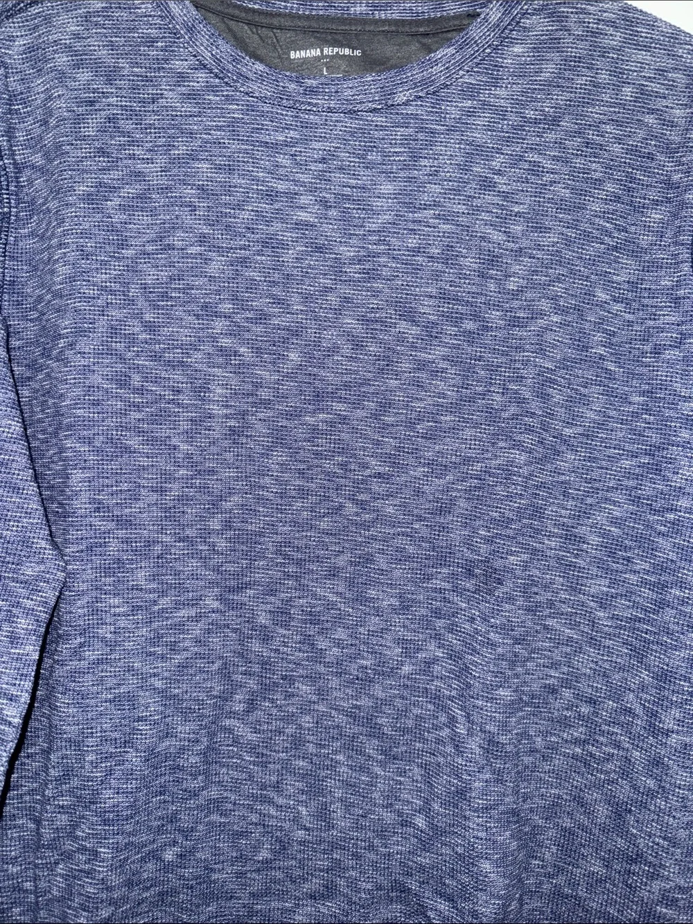 Banana Republic Men's Heather Navy Blue Crewneck Sweater
